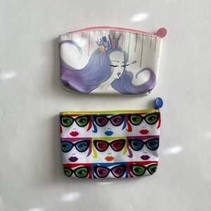 ipsy Cosmetic Bags - Set of 2 - Multicolor Art Design
